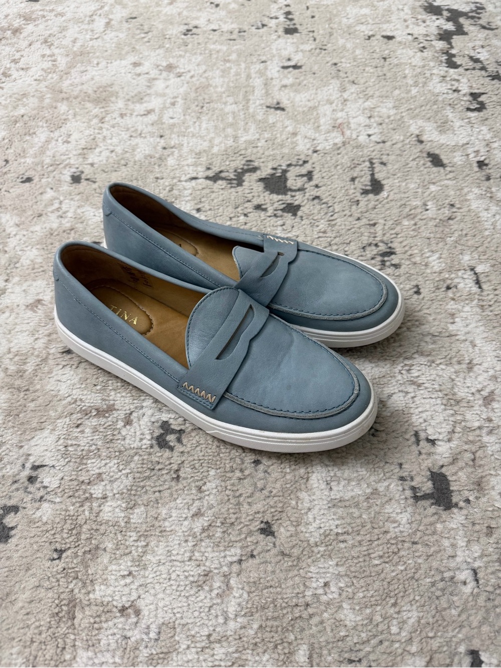 PATINA Portland Leather Shoes Boardwalk Penny Loafer Glacial Blue Size 9